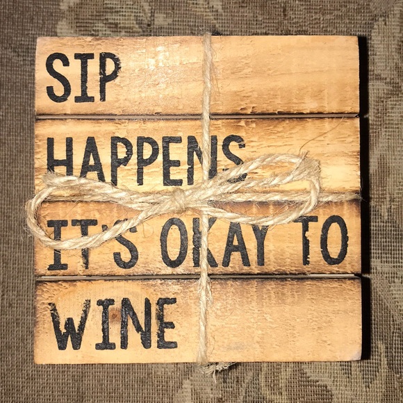 NWT Wine Gift Set Coasters & Socks Sip Happens $32 - Picture 3 of 5